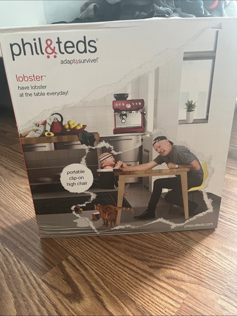 phil&teds Lobster Portable Clip-On High Chair - Red & White